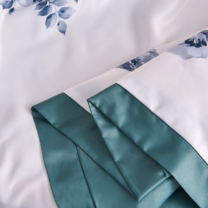 91家纺网 家纺一手货源 找家纺 千嘻汇2025新款水洗天丝真丝夏被四件套夏凉被空调被 花韵