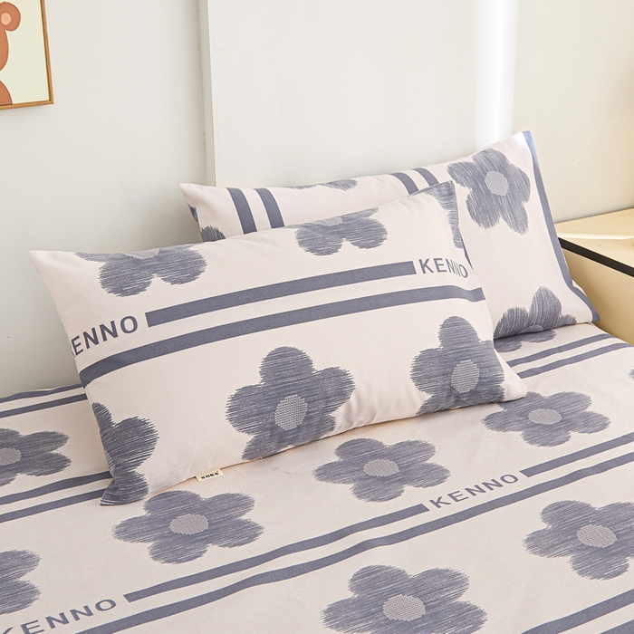 91家纺网 家纺一手货源 找家纺 棉乐町家居  2025新款原棉粗布床笠 水墨花