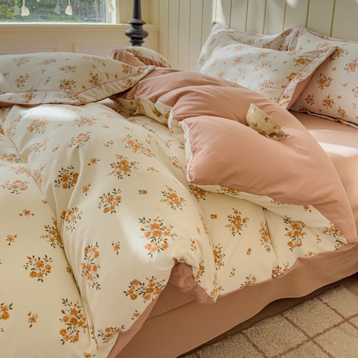 91家纺网 家纺一手货源 找家纺 可思家纺2025新款可思-简单款双层纱套件 陌上花