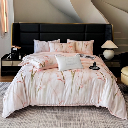 91家纺网 家纺一手货源 找家纺 （总）优贝家纺 2025新款百分百莱赛尔天丝数码印花天丝四件套