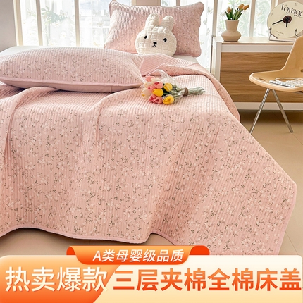 恒尚居 2025新款全棉床盖床单小清新床垫床褥垫-跑量（四季款） 樱花灿灿