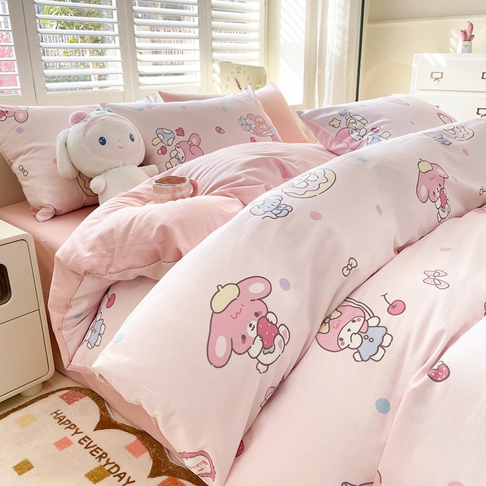 91家纺网 家纺一手货源 找家纺 丫丫家纺   2025全棉13070单被套印花小清新卡通碎花纯棉单品被套枕套（有预缩售后无忧 免费提供买家秀） 美乐乐蒂