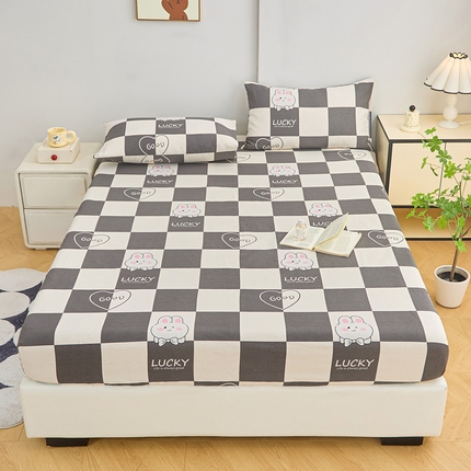 棉乐町家居  2025新款原棉粗布床笠 lucky兔