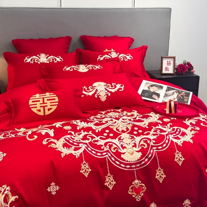 91家纺网 家纺一手货源 找家纺 （总）欧乐蒂 2025新款欧式亲肤棉婚庆四件套