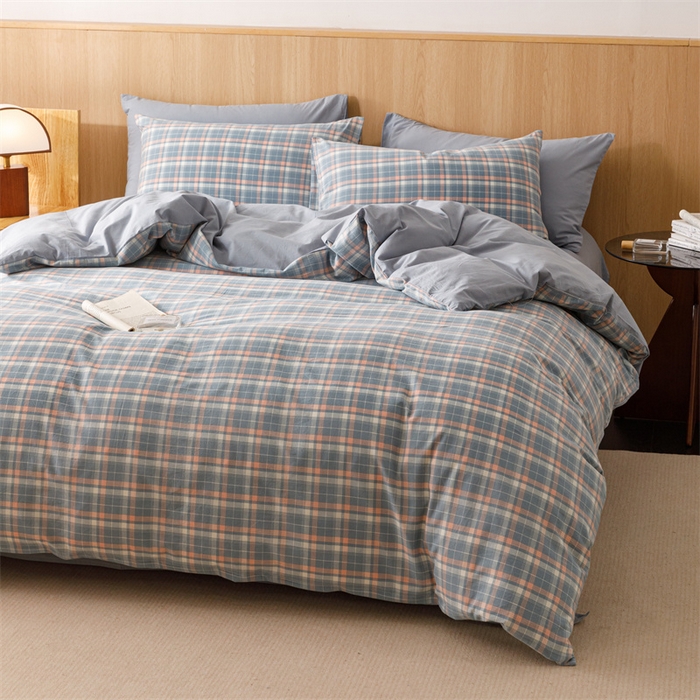 91家纺网 家纺一手货源 找家纺 （总）趣色家纺 2025新款全棉色织水洗棉四件套