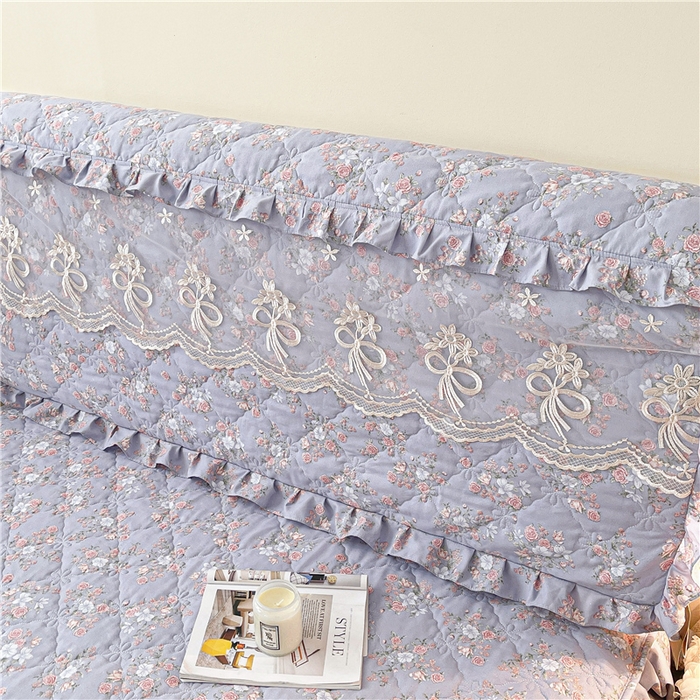 91家纺网 家纺一手货源 找家纺 十个点2025新款亲肤夹棉床头罩 富贵花开