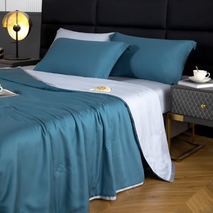 91家纺网 家纺一手货源 找家纺 天瑜家纺 2025新款纯色天丝夏被 莫兰+ 灰