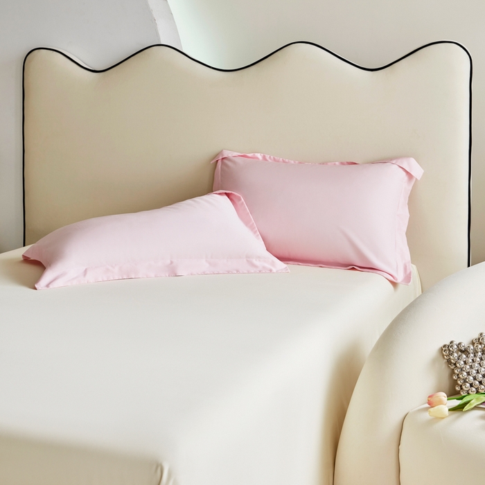 91家纺网 家纺一手货源 找家纺 天瑜家纺 2025新款纯色天丝夏被 粉+米黄