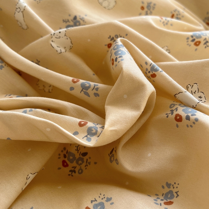 91家纺网 家纺一手货源 找家纺 2025春季新款13372全棉印花四件套-小清新系列 安琪兔