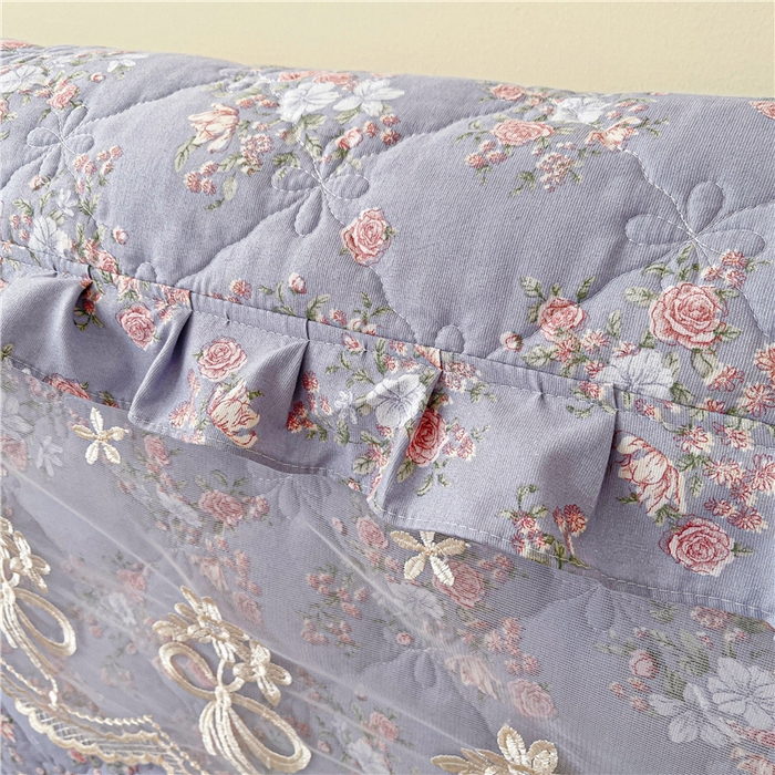 91家纺网 家纺一手货源 找家纺 十个点2025新款亲肤夹棉床头罩 富贵花开