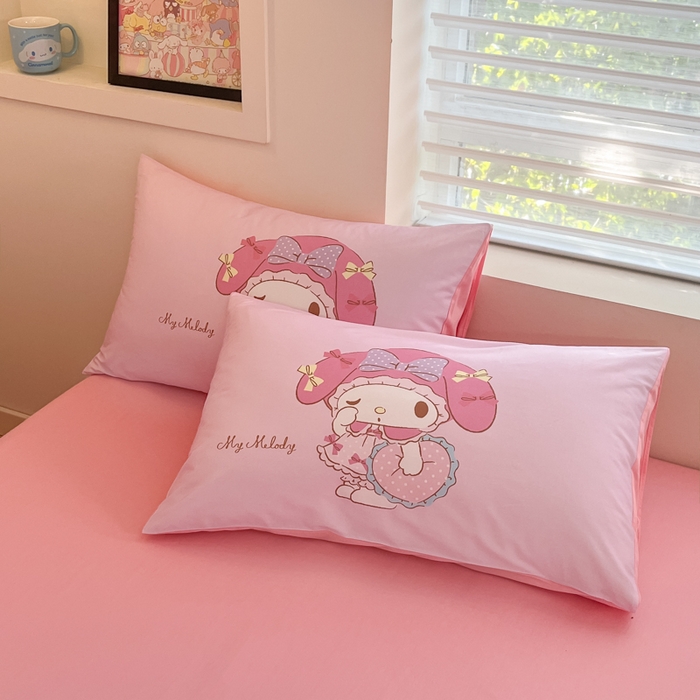 91家纺网 家纺一手货源 找家纺 金爱家 2025新款纯棉数码印花大阪三丽鸥四件套 D公主美乐蒂