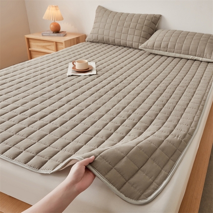 兄弟坊 水洗原棉夹棉床垫 床褥 床护垫 学生床垫 小方格-深灰