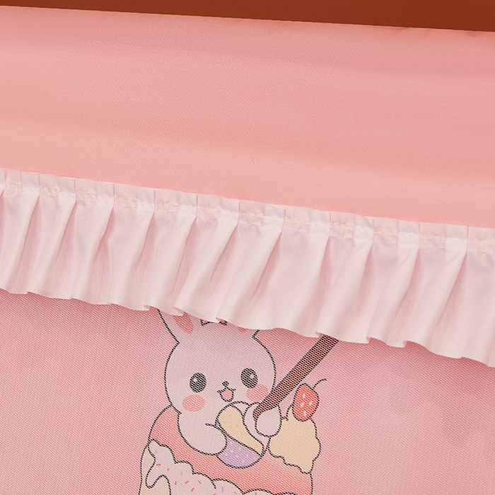 91家纺网 家纺一手货源 找家纺 迪凡保罗2025新款2504专版印花遮光帘上下铺子母蚊帐-常规款 粉红兔兔