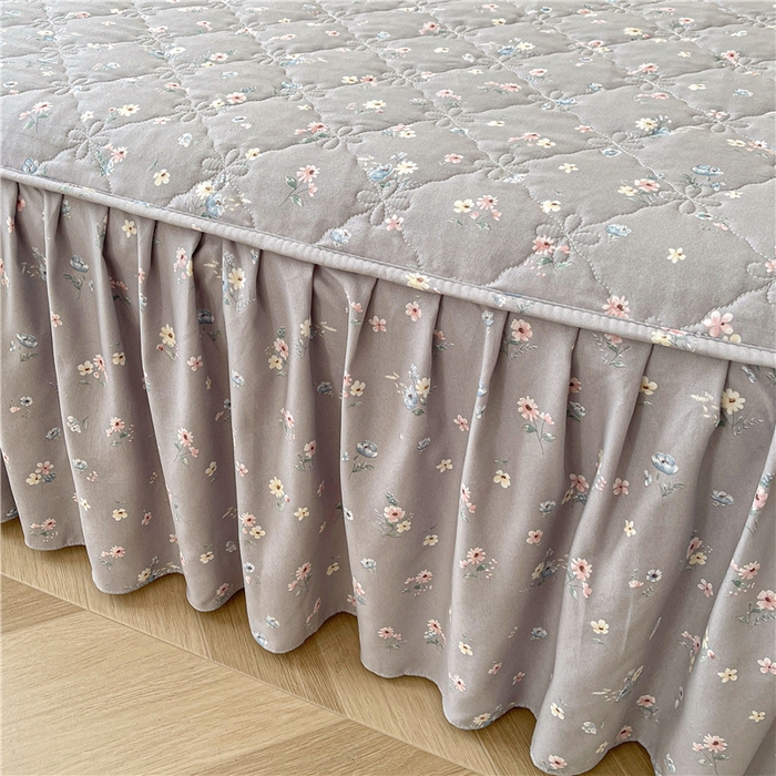 91家纺网 家纺一手货源 找家纺 十个点2025新款针织棉 夹棉床笠式床裙床头罩系列  迷迭香