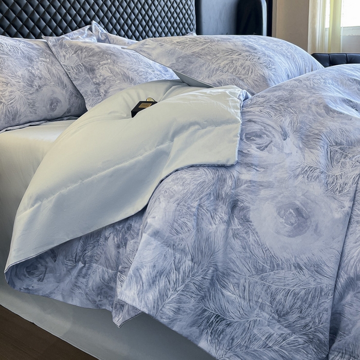 91家纺网 家纺一手货源 找家纺 新方向2025新款全棉长绒棉数码印花四件套-秘密花园