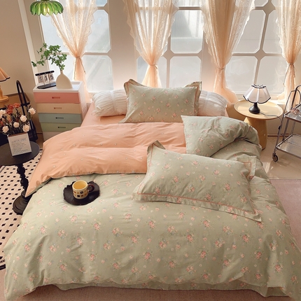 91家纺网 家纺一手货源 找家纺 （总）奈萝家纺 2025新款亲肤小清新全棉四件套