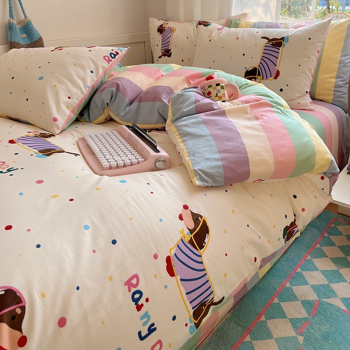 91家纺网 家纺一手货源 找家纺 2025春季新款13372全棉印花四件套-卡通系列 莱米