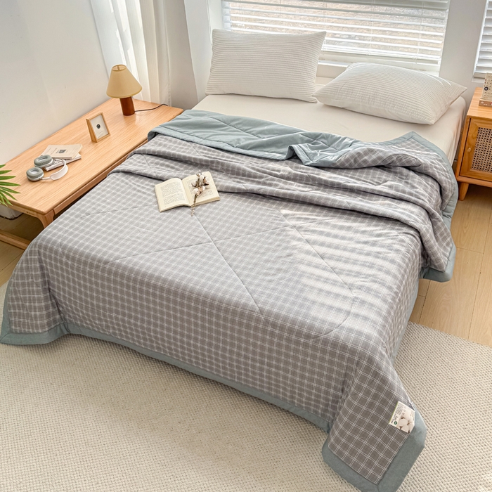 91家纺网 家纺一手货源 找家纺 （总）金泰莱 2025新款里外全棉手包边棉花夏被