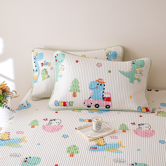 91家纺网 家纺一手货源 找家纺 （总）X猫先生 2025新款全棉床盖小清新夹棉水洗炕盖床盖套件-跑量款