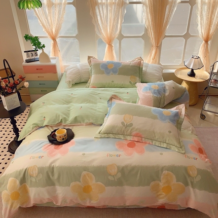 奈萝家纺 2025新款亲肤小清新全棉四件套 莫奈油画