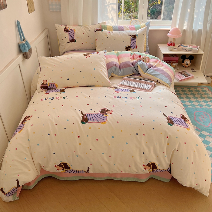 91家纺网 家纺一手货源 找家纺 2025春季新款13372全棉印花四件套-卡通系列 莱米