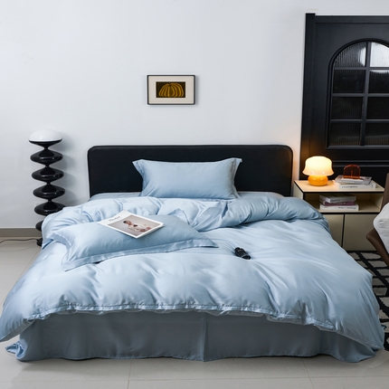 顾家家居  2025新款纯色兰精天丝四件套 天空蓝