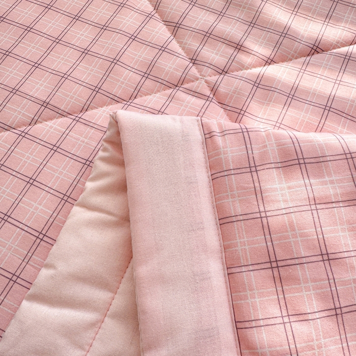 91家纺网 家纺一手货源 找家纺 棉乐町家居 2025新款里外全棉手包边棉花夏被 粉玉格