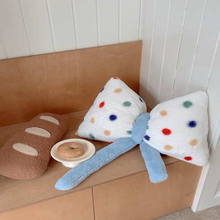 桔子家纺 2025新款蝴蝶结抱枕 波点蝴蝶结