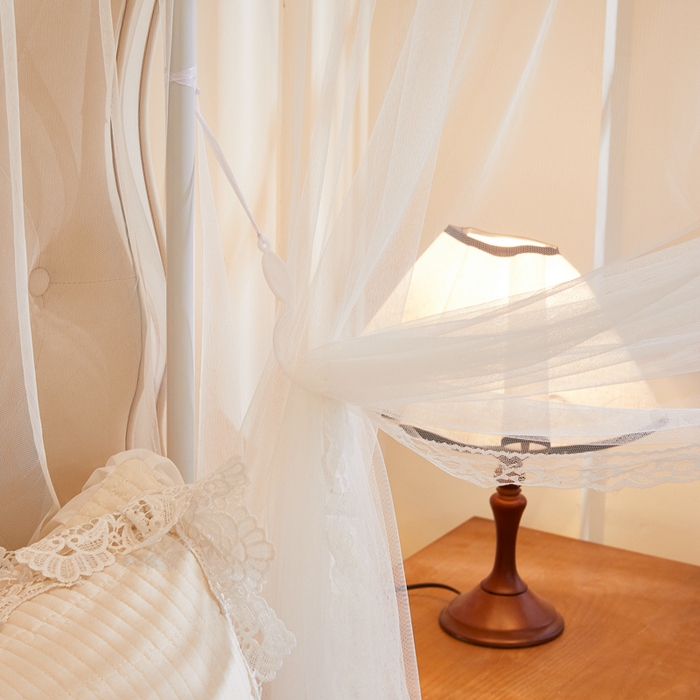 91家纺网 家纺一手货源 找家纺 梦尔佳 2025新款落地款蚊帐-赏心悦目系列860型号 洁白