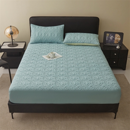 兄弟坊 防水原棉夹棉床垫 防水床笠 床护垫 床垫 小圆满-青石