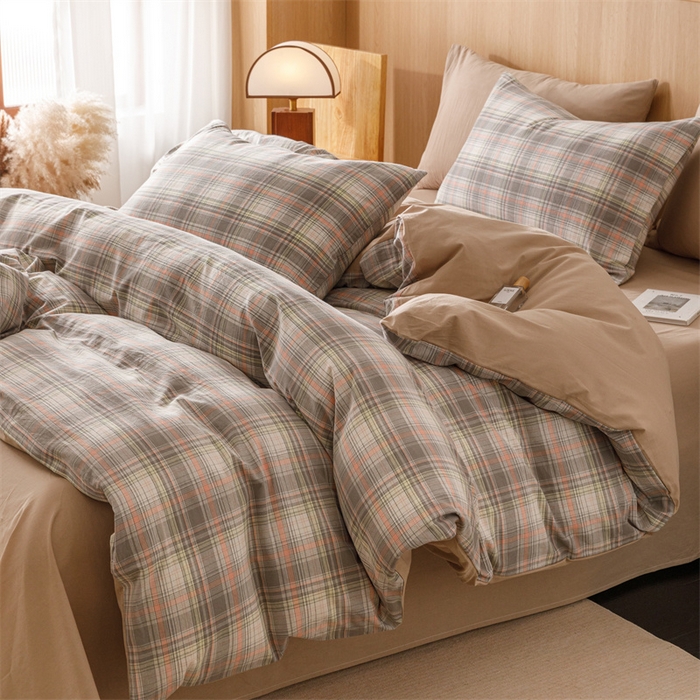 91家纺网 家纺一手货源 找家纺 趣色家纺 2025新款全棉色织水洗棉四件套 乔纳森