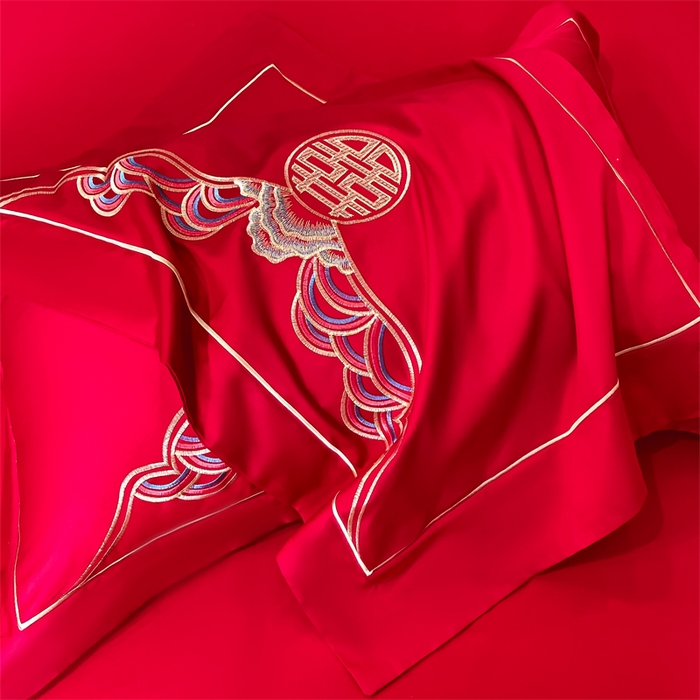 91家纺网 家纺一手货源 找家纺 （总）欧乐蒂 2025新款亲肤棉刺绣婚庆四件套