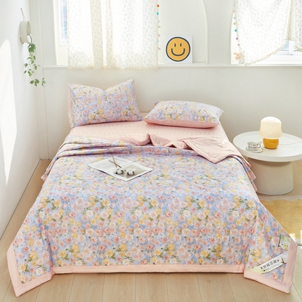 91家纺网 家纺一手货源 找家纺 （总）黛妮雅 2025新款里外全棉印花棉花被纯棉夏被夏凉被空调被 夏被四件套