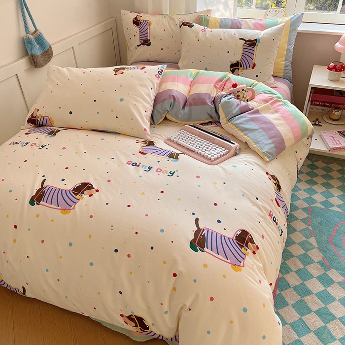 91家纺网 家纺一手货源 找家纺 2025春季新款13372全棉印花四件套-卡通系列 莱米