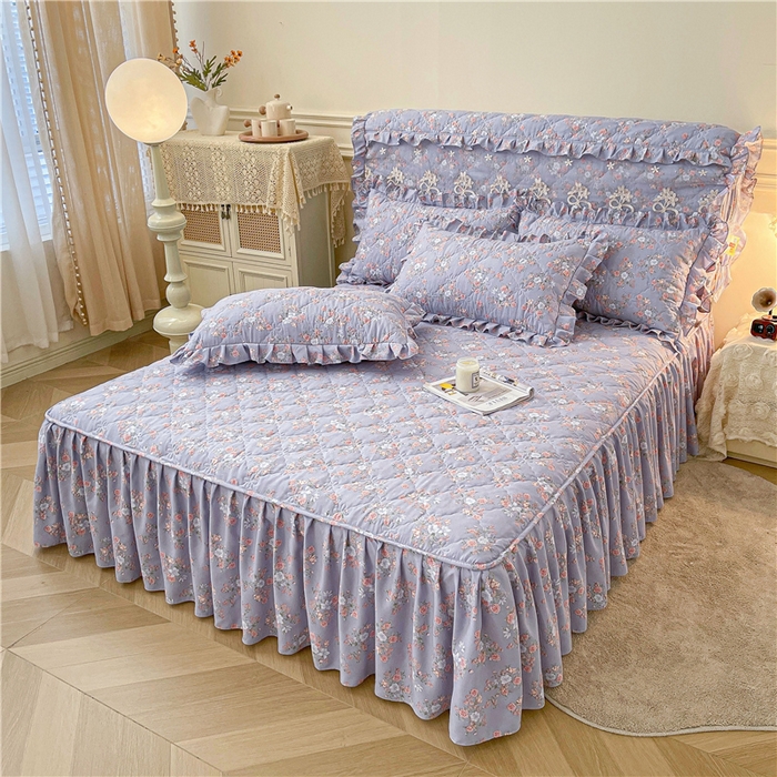 91家纺网 家纺一手货源 找家纺 十个点2025新款亲肤夹棉床头罩 富贵花开