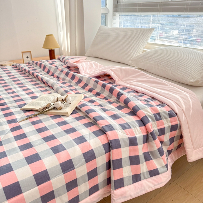 91家纺网 家纺一手货源 找家纺 棉乐町家居 2025新款里外全棉手包边棉花夏被 优卡生活