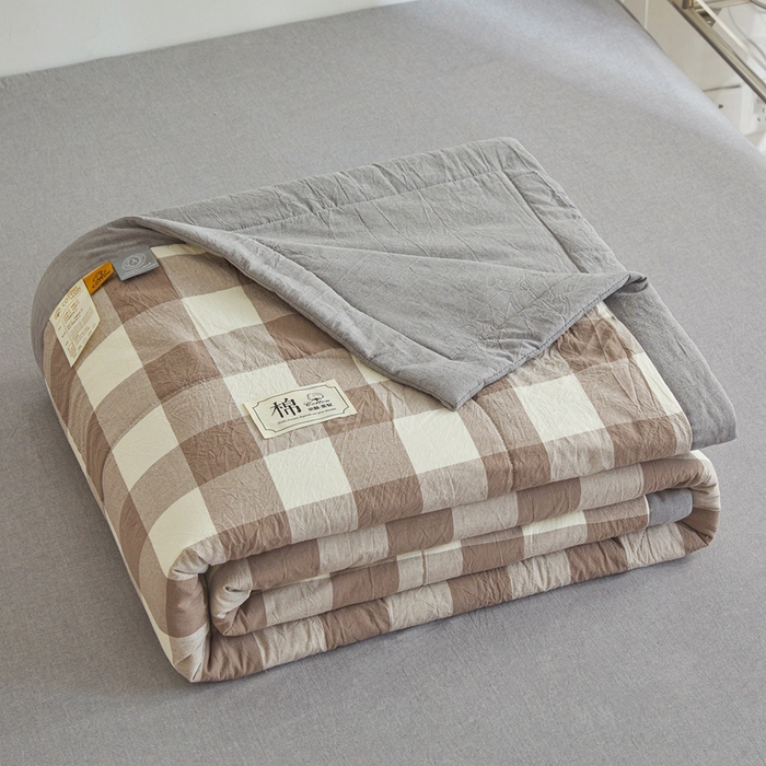 91家纺网 家纺一手货源 找家纺 爱屋及屋  2025新款无印风被子被芯夏凉被空调被 灰中格