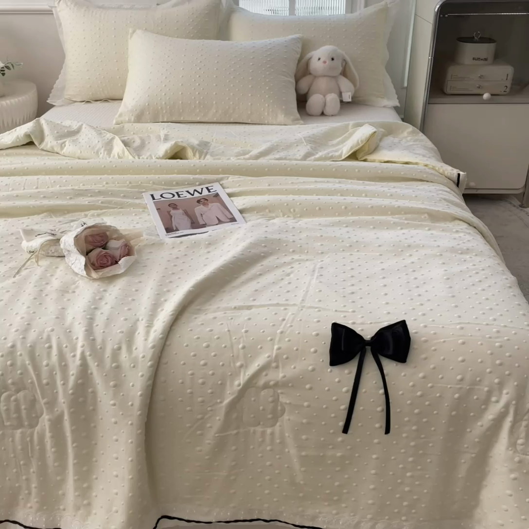 91家纺网 家纺一手货源 找家纺 （总）五月家纺 2025新款四层纱按摩豆豆呗泡泡夏被子被芯