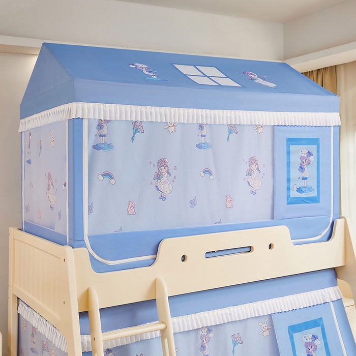 91家纺网 家纺一手货源 找家纺 迪凡保罗蚊帐 2025新款2504专版印花遮光帘上下铺子母蚊帐-城堡款 梦幻少女