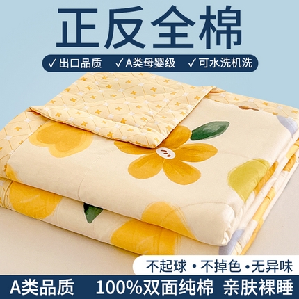 91家纺网 家纺一手货源 找家纺 （总）尊妙被业2025新款全棉夏被纯棉印花空调被