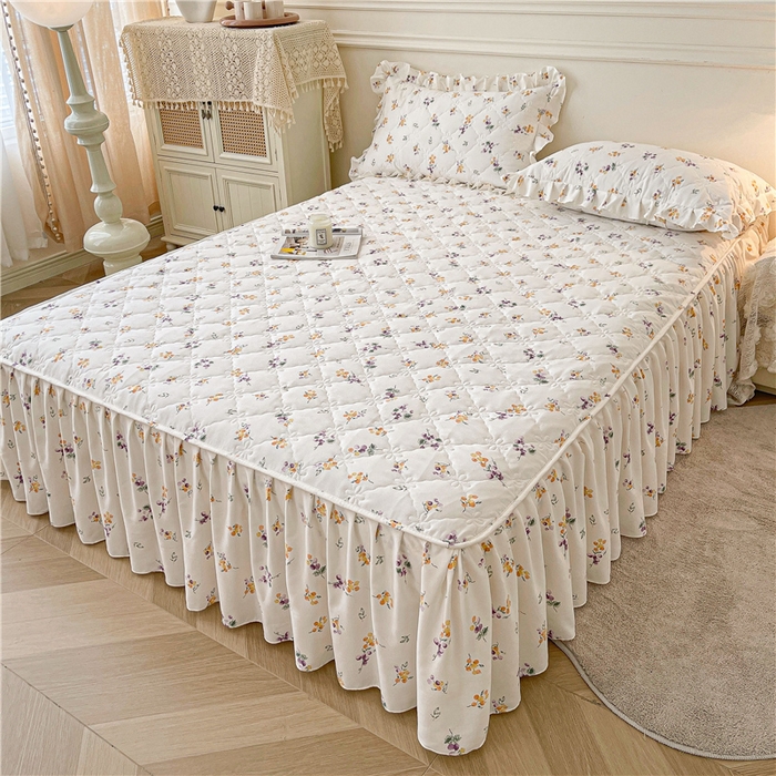 91家纺网 家纺一手货源 找家纺 十个点2025新款针织棉 夹棉床笠式床裙床头罩系列  普罗旺斯