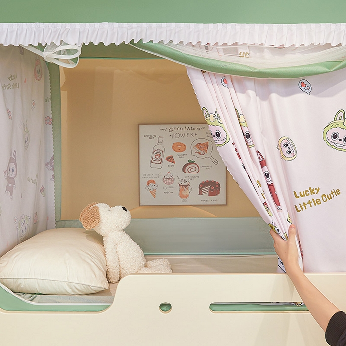 91家纺网 家纺一手货源 找家纺 2025新款常规款子母印花遮光蚊帐 潮玩俱乐部