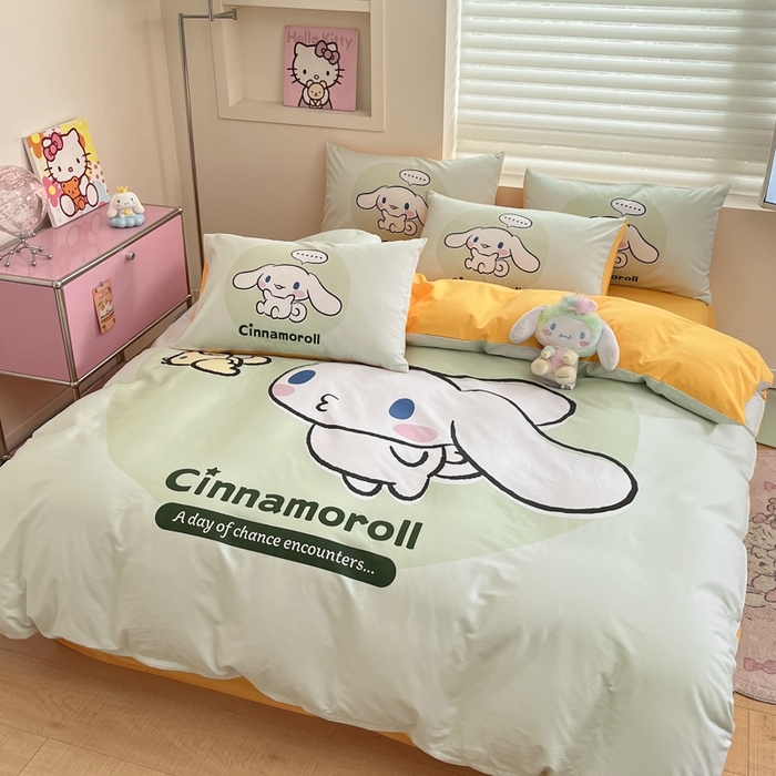 91家纺网 家纺一手货源 找家纺 （总）金爱家 2025新款纯棉数码印花大阪三丽鸥四件套