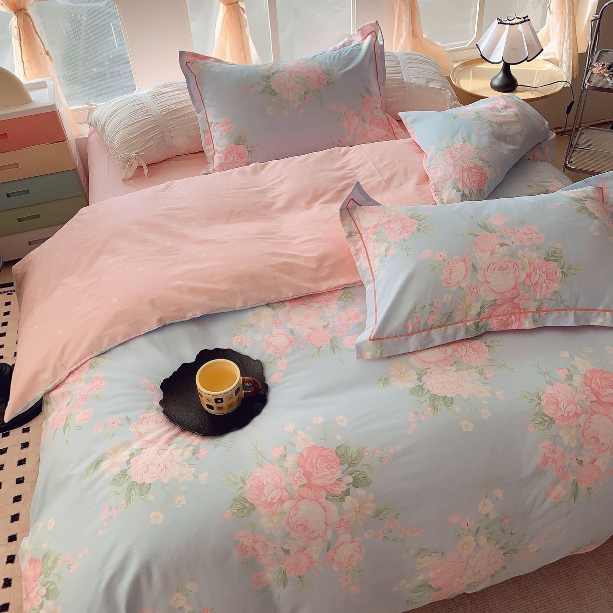 91家纺网 家纺一手货源 找家纺 奈萝家纺 2025新款亲肤小清新全棉四件套 静若幽兰