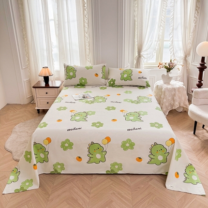 大元 2025新款舒适透气全棉老粗布床单床笠小恐龙