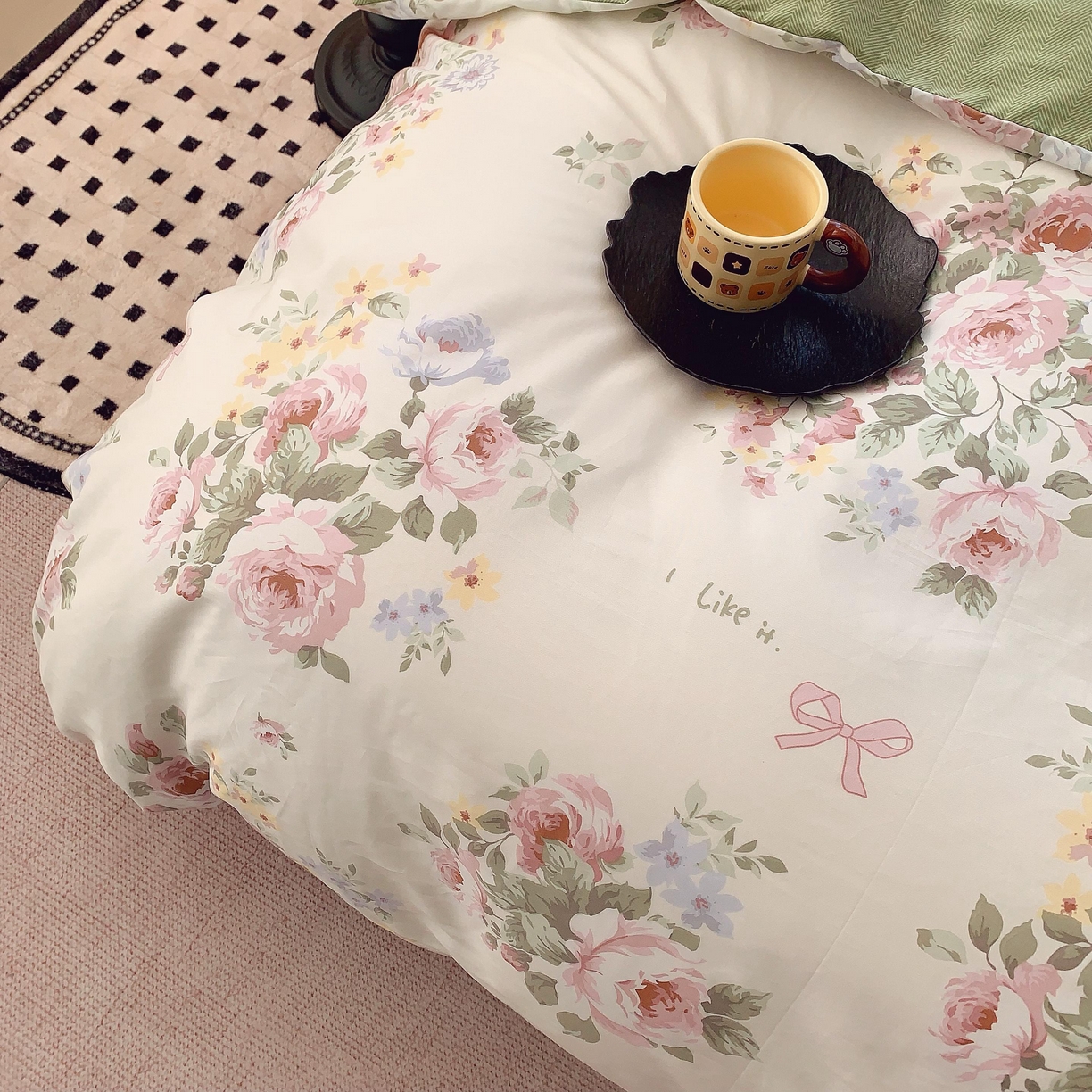 91家纺网 家纺一手货源 找家纺 奈萝家纺 2025新款亲肤小清新全棉四件套 苏莉