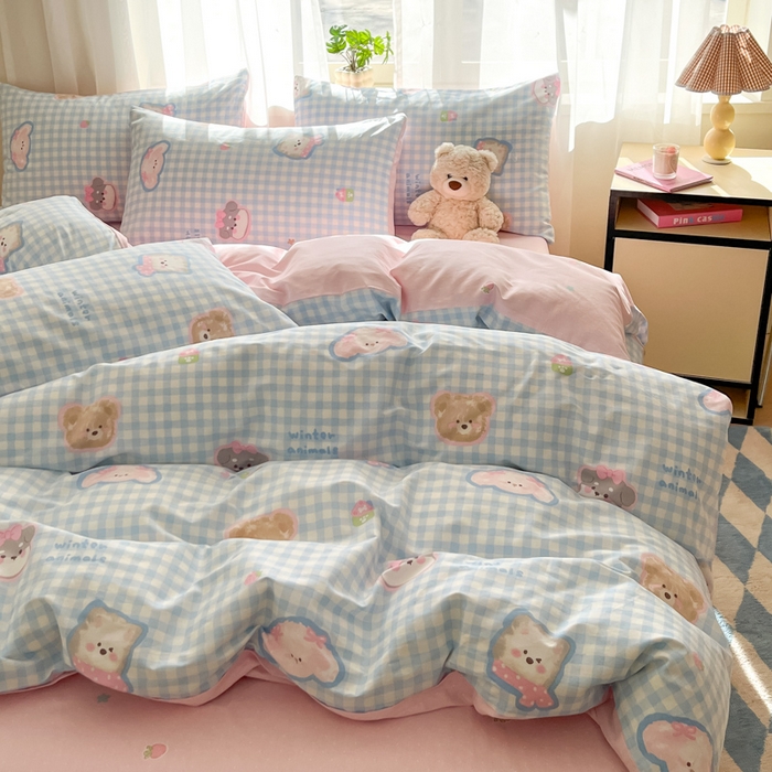 91家纺网 家纺一手货源 找家纺 吉象家纺 2025新款高支密全棉印花四件套12868跑量款 甜蜜小狗