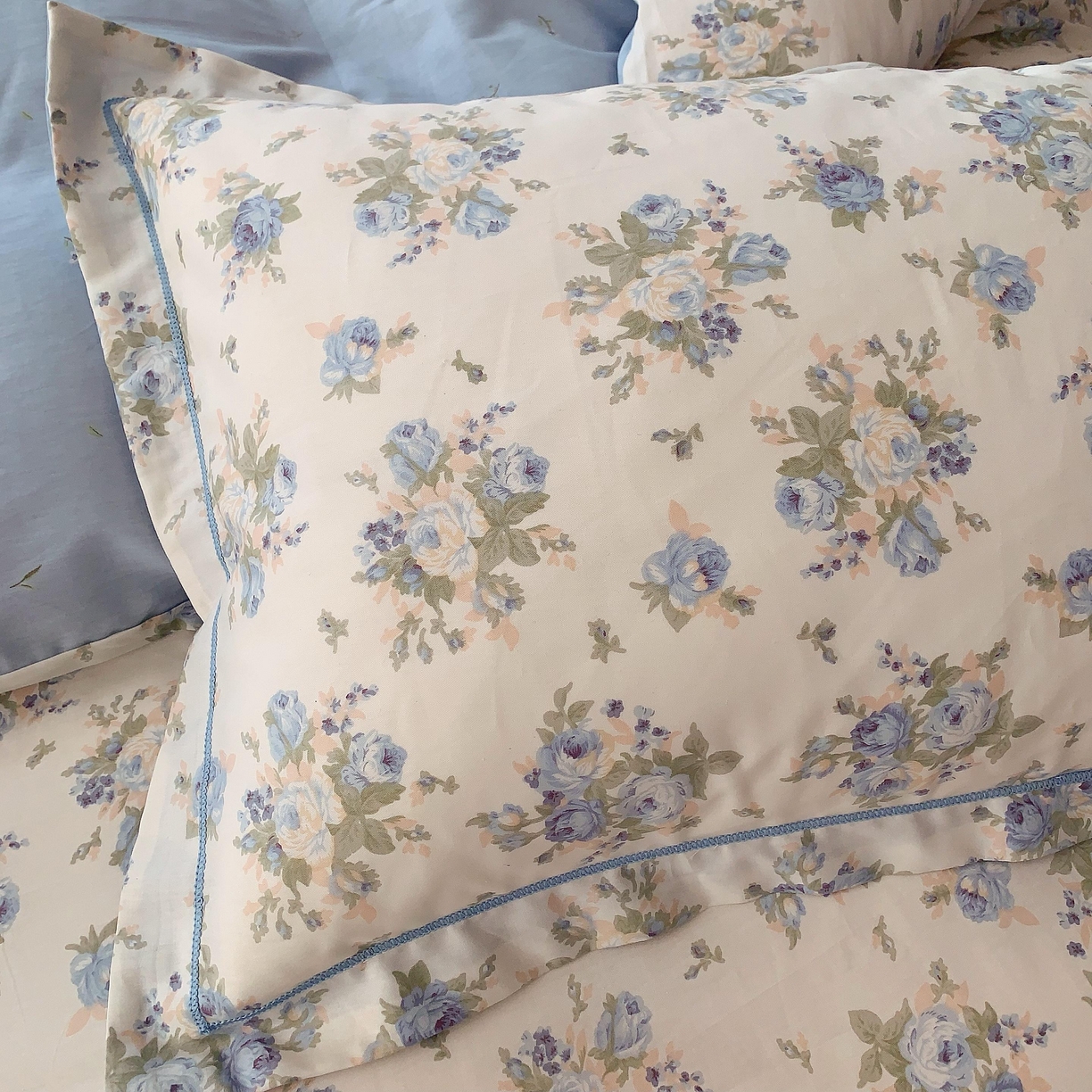 91家纺网 家纺一手货源 找家纺 奈萝家纺 2025新款亲肤小清新全棉四件套 又见江南