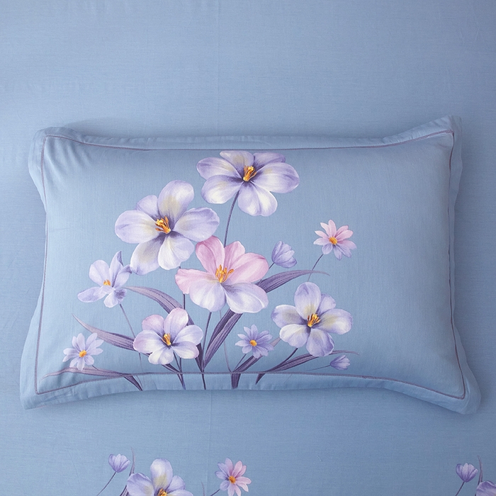 91家纺网 家纺一手货源 找家纺 启航家居2025新款春夏直播爆款全棉大版印花四件套 锦上繁花粉