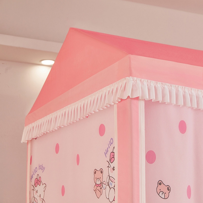 91家纺网 家纺一手货源 找家纺 迪凡保罗蚊帐 2025新款2504专版印花遮光帘上下铺子母蚊帐-城堡款 俏皮猫